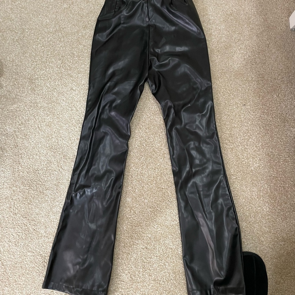 black leather pants size medium